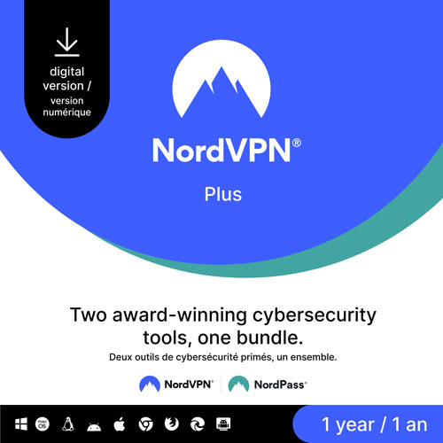 NordVPN Plus - 10 appareils - 1 an - Téléchargement