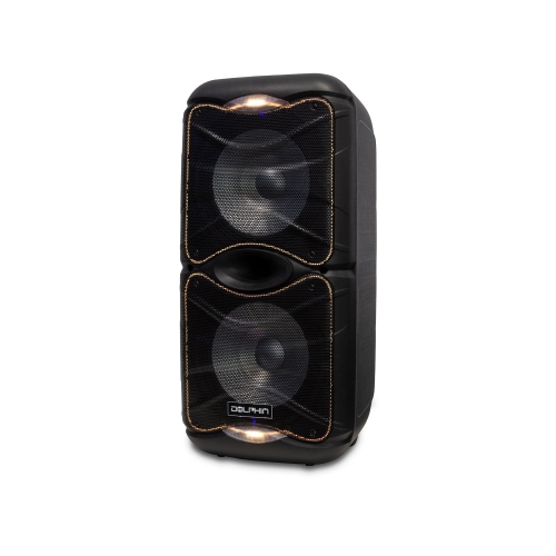 Dolphin SP212RBT Dual 12" Portable Bluetooth Party Speaker with Lights and PA System with