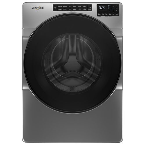 Open Box - Whirlpool 5.8 Cu. Ft. High Efficiency Front Load Steam Washer - Chrome Shadow -Scratch & Dent