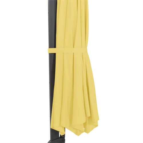 CorLiving Deluxe Full-Sized 11 ft. Circular Offset Patio Umbrella - Yellow