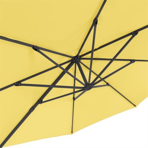 CorLiving Deluxe Full-Sized 11 ft. Circular Offset Patio Umbrella - Yellow