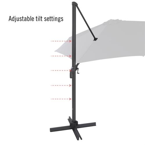 CorLiving Deluxe Full-Sized 11 ft. Circular Offset Patio Umbrella - Yellow