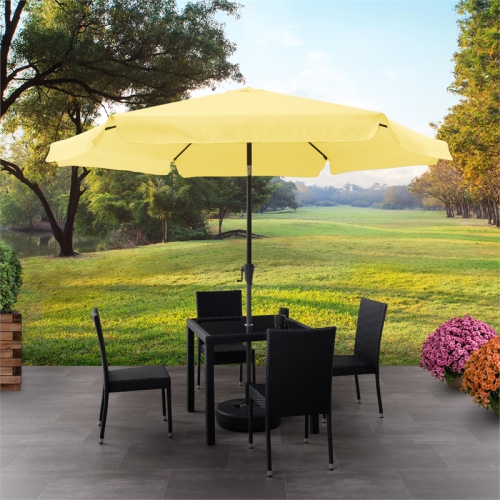 CorLiving Collapsible 10 ft. Circular Patio Umbrella - Yellow