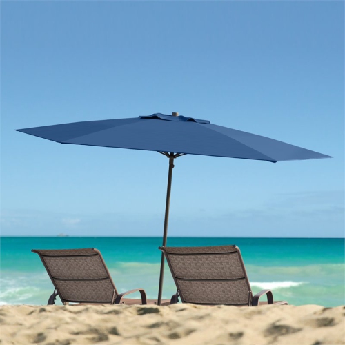 CorLiving Collapsible 7 ft. Circular Beach/Patio Umbrella - Navy Blue