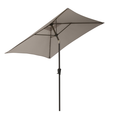 6,3 pi repliable de CorLiving. Parasol carré pour patio - Gris sable
