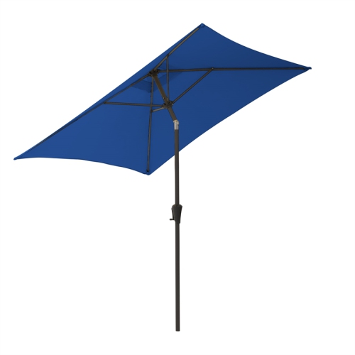 CorLiving Collapsible 6.5 ft. Square Patio Umbrella - Navy Blue