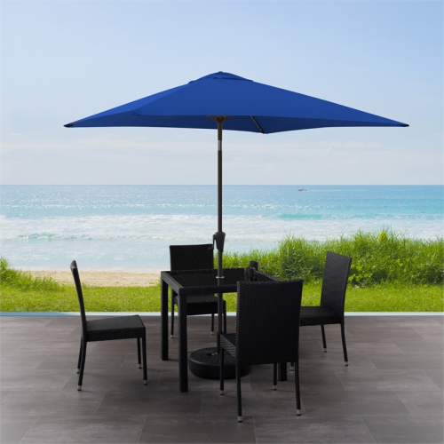 CorLiving Collapsible 6.5 ft. Square Patio Umbrella - Navy Blue