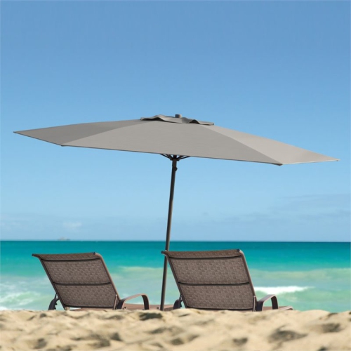 CorLiving Contemporary 7.5 ft. Deluxe Beach Umbrella - Sand Grey
