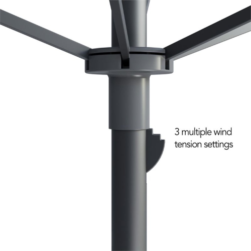 CorLiving Contemporary 7.5 ft. Deluxe Beach Umbrella - Sand Grey