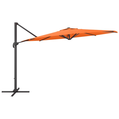 CORLIVING  Deluxe Full-Sized 11 Ft. Circular Offset Patio Umbrella - In Orange