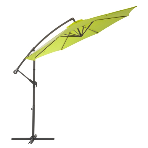 CorLiving Collapsible 11 ft. Offset Patio Umbrella - Lime Green