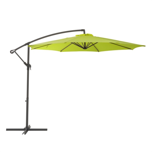 CorLiving Collapsible 11 ft. Offset Patio Umbrella - Lime Green
