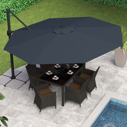 CorLiving Collapsible 11.5 ft. Deluxe Patio Umbrella - Black
