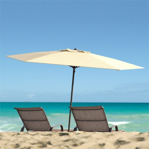 CorLiving Contemporary 7.5 ft. Deluxe Beach Umbrella - Warm White