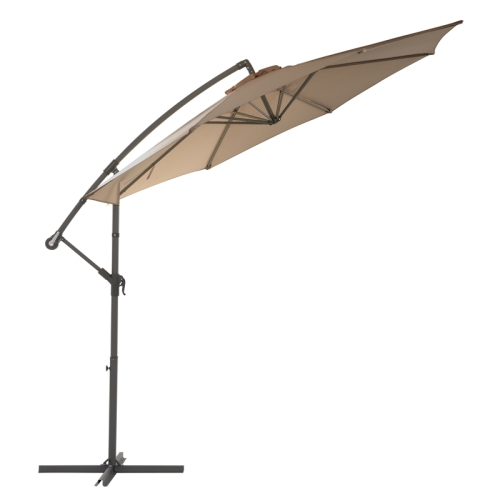 CorLiving 9.8 ft. Offset Patio Umbrella - Brown