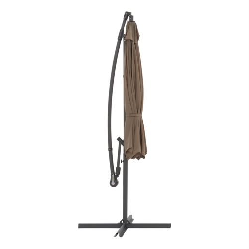 CorLiving 9.8 ft. Offset Patio Umbrella - Brown