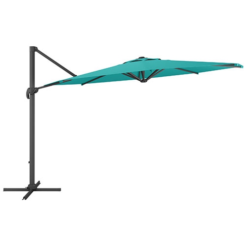 CorLiving Collapsible 11.5 ft. Deluxe Patio Umbrella - Turquoise Blue