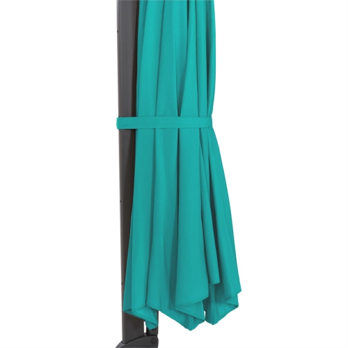 CorLiving Collapsible 11.5 ft. Deluxe Patio Umbrella - Turquoise Blue