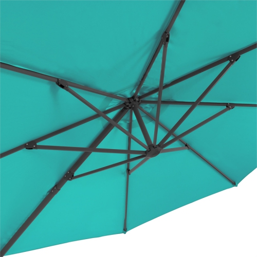 CorLiving Collapsible 11.5 ft. Deluxe Patio Umbrella - Turquoise Blue