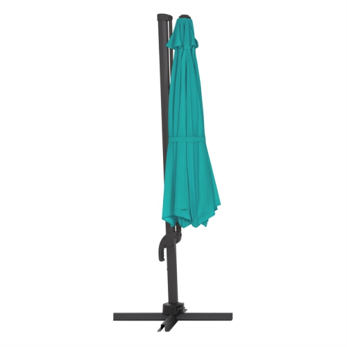 CorLiving Collapsible 11.5 ft. Deluxe Patio Umbrella - Turquoise Blue
