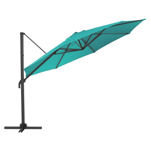 CorLiving Collapsible 11.5 ft. Deluxe Patio Umbrella - Turquoise Blue