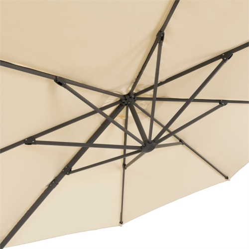 CorLiving Collapsible 11.5 ft. Deluxe Patio Umbrella - Warm White