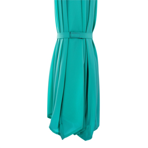 CorLiving Collapsible 11 ft. Offset Patio Umbrella - Turquoise Blue