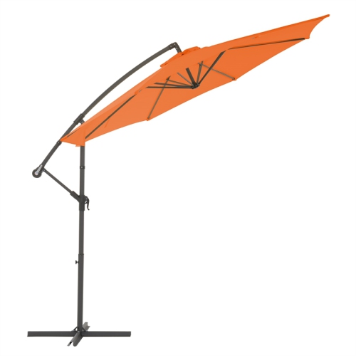 CorLiving Full-Sized 9.5 ft. Circular Offset Patio Umbrella - Orange