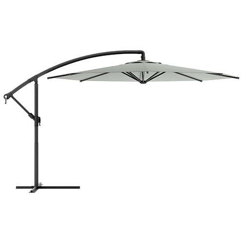 CorLiving Collapsible 11 ft. Offset Patio Umbrella - Sand Grey