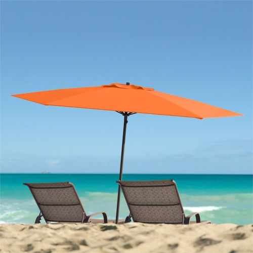 CorLiving Collapsible 7 ft. Circular Beach/Patio Umbrella - Orange