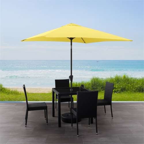 CorLiving Collapsible 6.5 ft. Square Patio Umbrella - Yellow