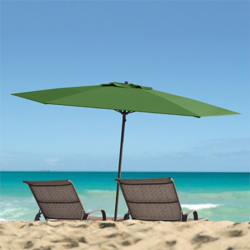 CorLiving Collapsible 7 ft. Circular Beach/Patio Umbrella - Forest Green