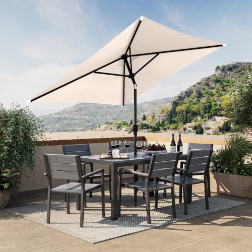 CorLiving 6.5 ft. Square Patio Umbrella - White