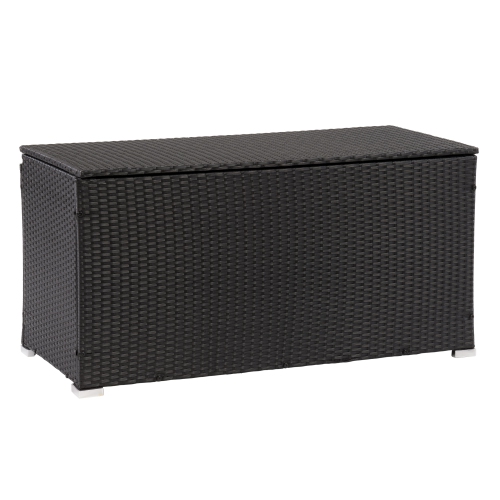 Parksville Resin Wicker Patio Cushion Box - Black/Ash Grey