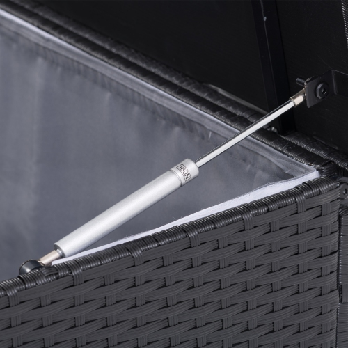 Parksville Resin Wicker Patio Cushion Box - Black/Ash Grey