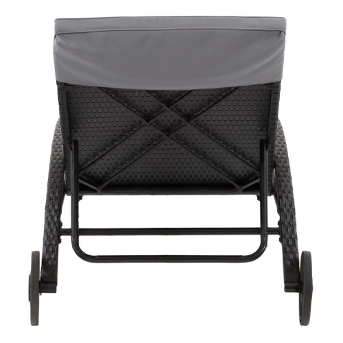 Parksville Resin Wicker Folding Patio Lounge Chair - Black/Ash Grey