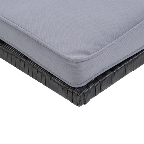 Parksville Resin Wicker Folding Patio Lounge Chair - Black/Ash Grey