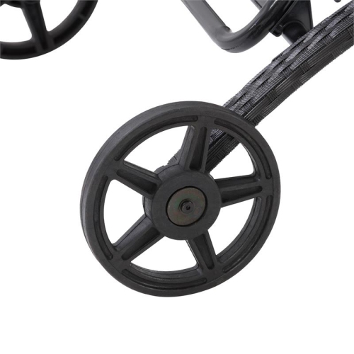 Parksville Resin Wicker Folding Patio Lounge Chair - Black/Ash Grey