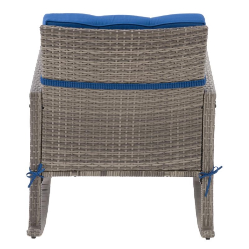 Parksville Resin Wicker Patio Rocking Chair - Grey/Oxford Blue