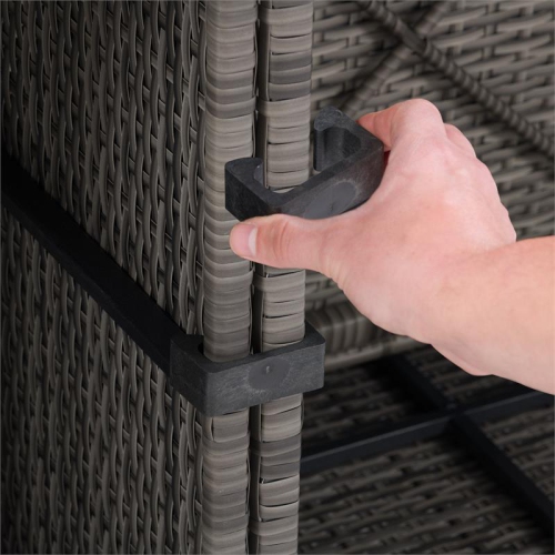 Parksville Resin Wicker 4-Piece Patio Sectional - Grey/Oxford Blue