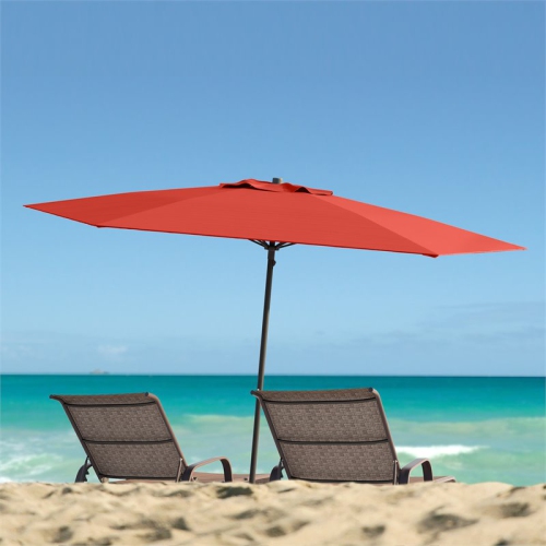 CorLiving Collapsible 7 ft. Circular Beach/Patio Umbrella - Crimson Red