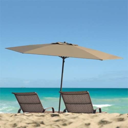 CorLiving Contemporary 7.5 ft. Deluxe Beach Umbrella - Sandy Brown