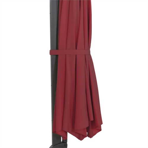 CorLiving Collapsible 11.5 ft. Deluxe Patio Umbrella - Wine Red