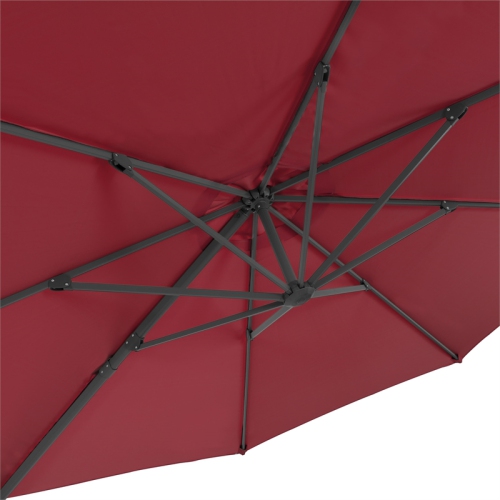 CorLiving Collapsible 11.5 ft. Deluxe Patio Umbrella - Wine Red
