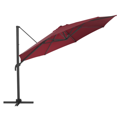 CorLiving Collapsible 11.5 ft. Deluxe Patio Umbrella - Wine Red