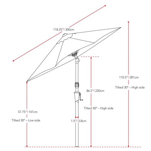 10&nbsp;pi repliable de CorLiving. Parasol de patio circulaire inclinable - Orange