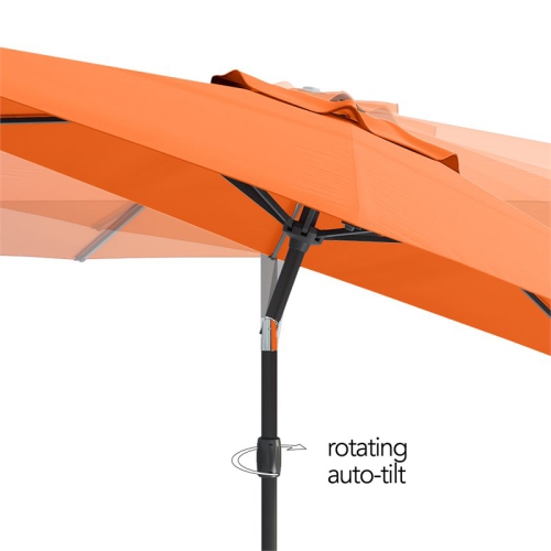 10&nbsp;pi repliable de CorLiving. Parasol de patio circulaire inclinable - Orange