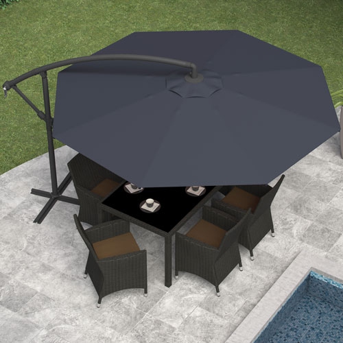 CORLIVING  9.8 Ft. Offset Patio Umbrella - In Black Love the umbrella - it does move slightly left to right even in the special wheeled base