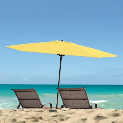 CorLiving Collapsible 7 ft. Circular Beach/Patio Umbrella - Yellow