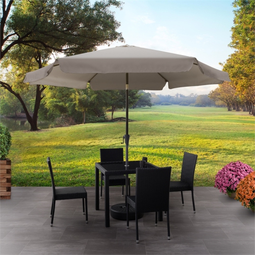 CorLiving Collapsible 9.4 ft. Tilt Patio Umbrella - Sand Grey